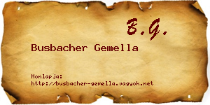 Busbacher Gemella névjegykártya